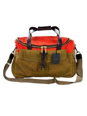 Filson Heritage Sportsman Bag Orange/Dark Tan Rare Discontinued Made In USA NWT